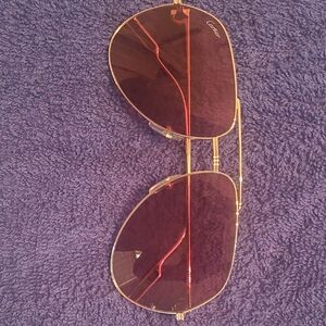 Cartier Gold Frame with Red Lens Sunglasses. Comes With certificate.